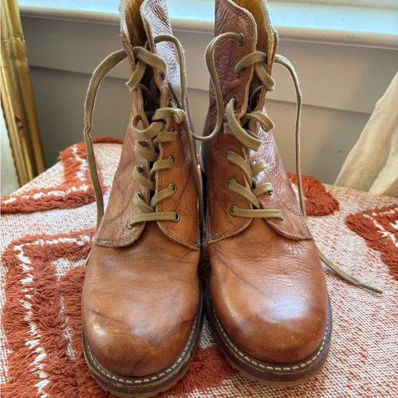 Frye Leather Lace-Up Ankle Boots - Picture 2 of 8